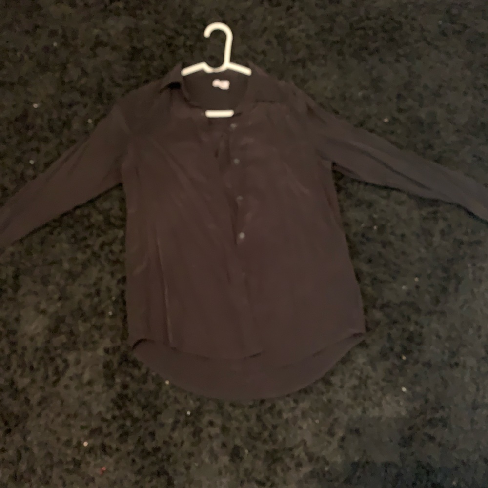 Black stripped button up